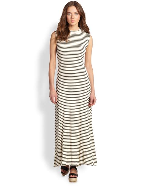 Lyst - Polo Ralph Lauren Striped Maxi Dress in Natural