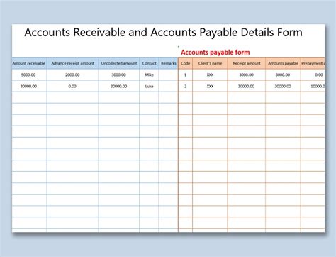 Accounts Payable Excel Template