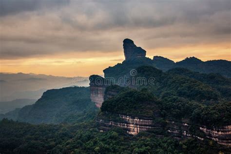 Sunrise at the Famous Mount Danxia, China Stock Photo - Image of nature ...