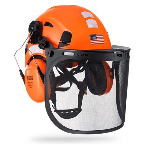 Buy Forestry Safety Helmet Chainsaw Helmet with Mesh Face Shield and ...