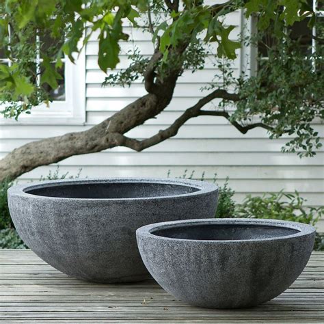 Tall Fiberstone Bowl | Large outdoor planters, Large garden planters, Outdoor planters