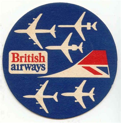 British Airways aircraft silhouettes & logo beermat from 1970s-1980s. | Airline logo, Vintage ...