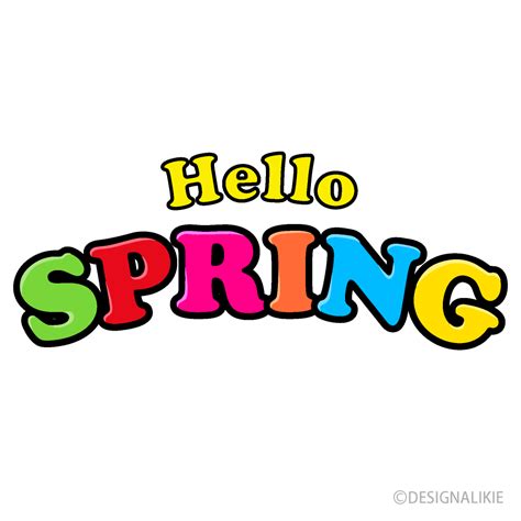 Hello SPRING Text Clip Art Free PNG Image｜Illustoon