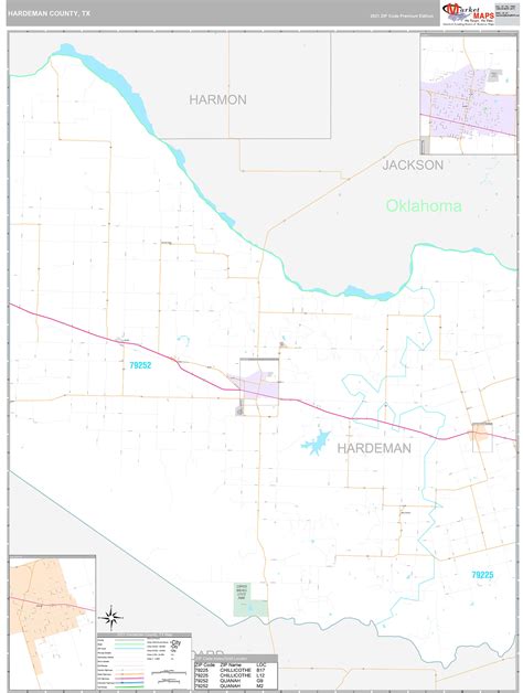 Hardeman County, TX Wall Map Premium Style by MarketMAPS - MapSales