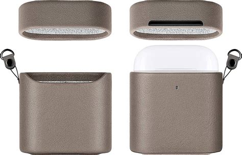 Best Buy: SaharaCase Retro Leather Case for Apple AirPods (1st Gen and 2nd Gen) Sky Gray SB-A-AP ...