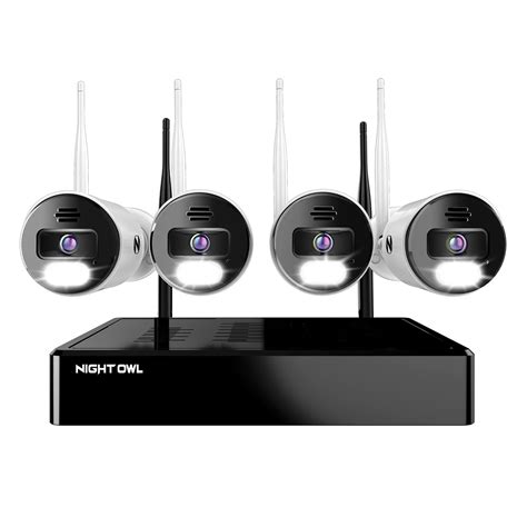 Night Owl Sp, Llc Night Owl 10 Channel Bluetooth Video Home Security Camera System with (4) Wi ...