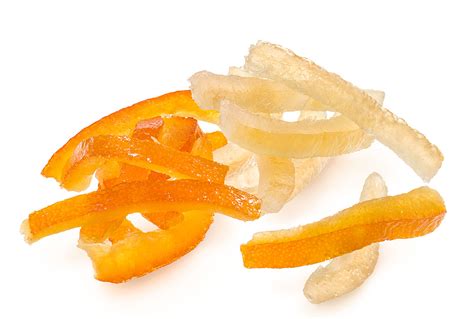 Candied fruit peel for decorations and fillings in pastisserie