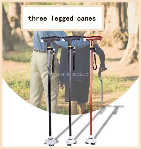 Three Legged Canes/elderly Care Products Foldable Aluminum Elderly Trekking Pole Walking Stick ...