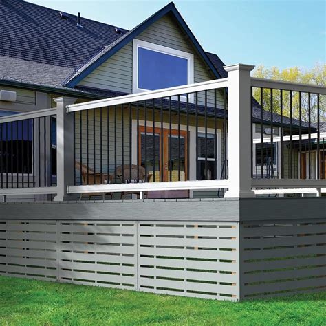 Freedom (Assembled: 10-ft x 3-ft) Prescot White PVC Deck Railing Kit with Balusters at Lowes.com