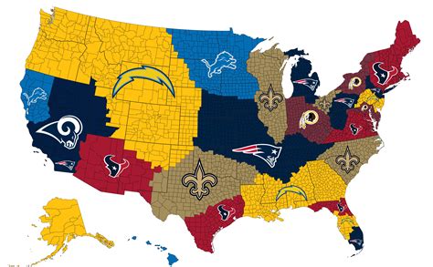 Current look at the NFL imperialism map : r/Chargers