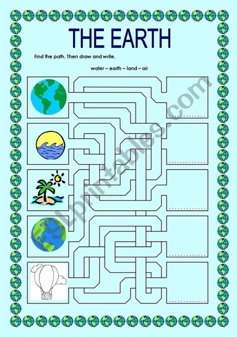 Printable Earth Worksheets For Kindergarten