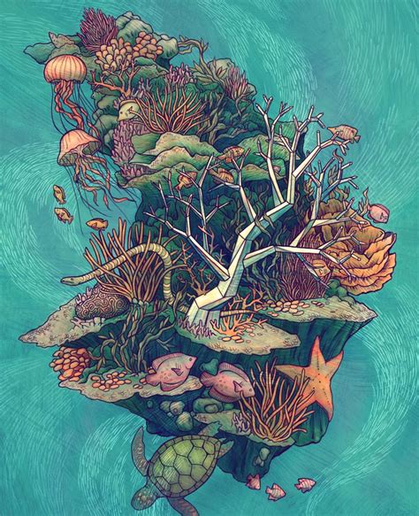 Coral Communities Art Print by kateoharaillustration | Coral art, Coral ...