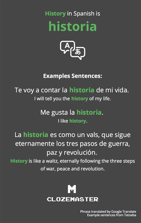 How to Say History in Spanish - Clozemaster