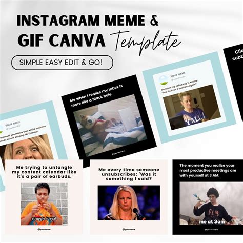 25 Instagram Meme Templates Canva, Animated GIF Social Media Post ...