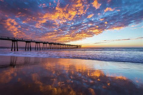 Wallpaper Sunset Pier Beach