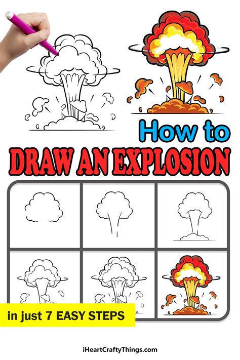 How to Draw An Explosion – A Step by Step Guide | Drawing lessons for kids, Art drawings for ...