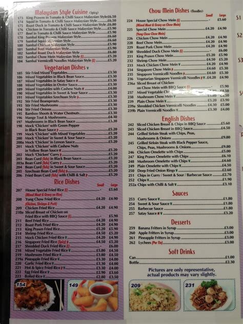 Menu at Magic Wok fast food, Southend-on-Sea