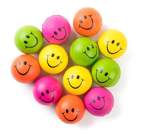 Amazon.com: Be Happy! Neon Colored Smile Funny Face Stress Ball - Happy Smiley Face Squishies ...