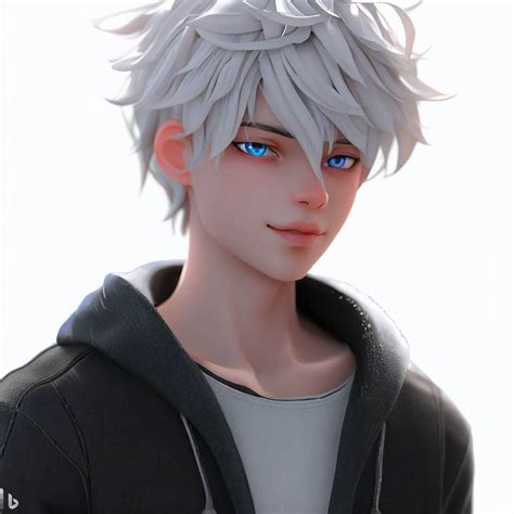 Anime Boys With White Hair And Blue Eyes