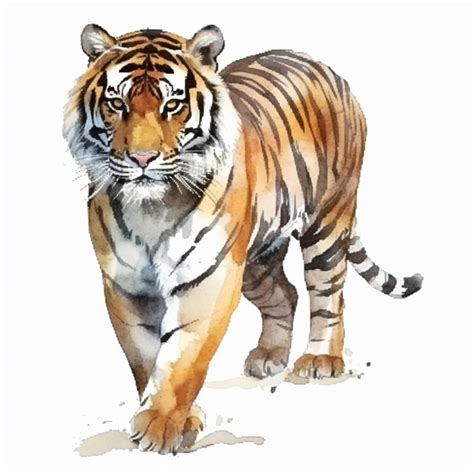 Premium AI Image | A painting of a tiger in watercolor