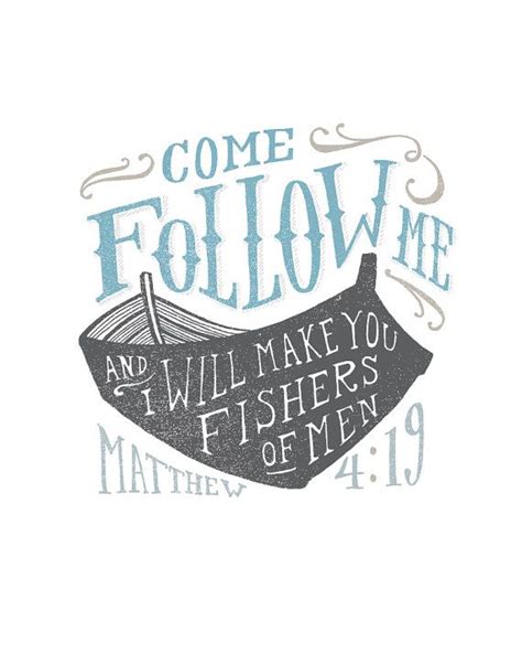 Fishers of Men, Come Follow Me, Boat Print, Scripture Art, Matthew 4:19 ...