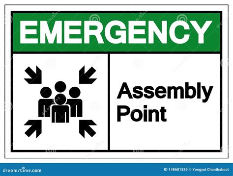 Emergency Assembly Point Icon. Evacuation Gathering Sign Isolated On White Background Cartoon ...