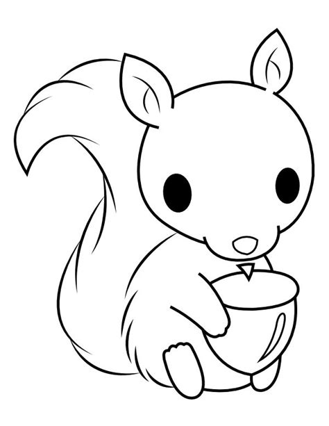 Squirrel Coloring Pages For Toddlers