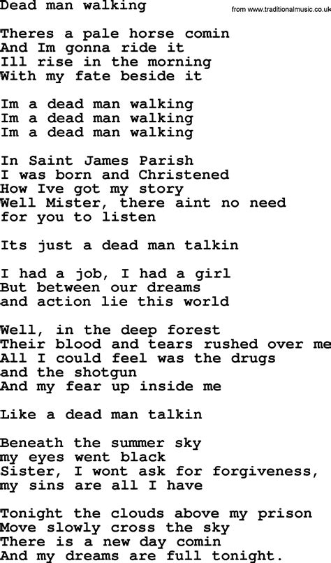 Bruce Springsteen song: Dead Man Walking, lyrics