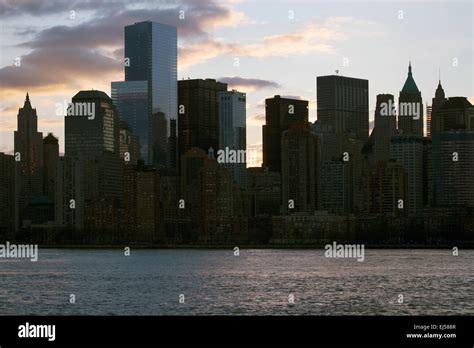 Sunrise on New York City skyline, New York City, New York, USA Stock Photo - Alamy