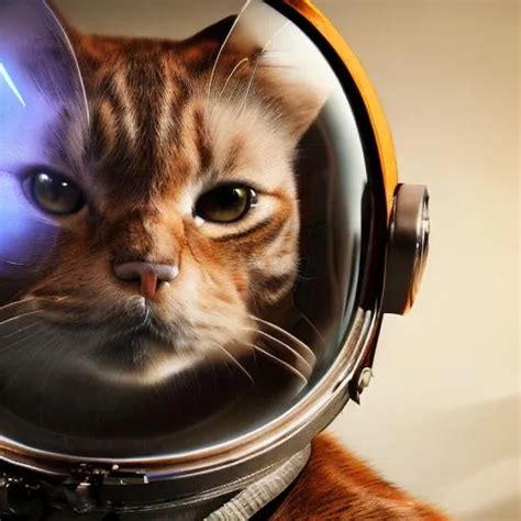 A cat wearing an astronaut helmet | OpenArt