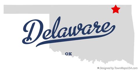 Map of Delaware, OK, Oklahoma