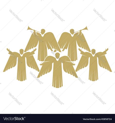 A chorus of angels praising god in heaven Vector Image