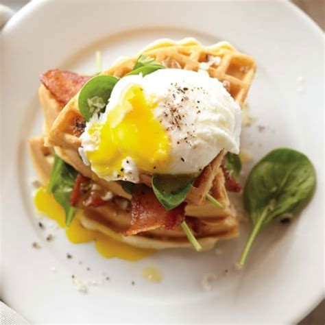 Waffles with Poached Eggs, Bacon and Spinach | Williams Sonoma