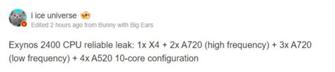 Samsung Exynos 2400 specifications revealed