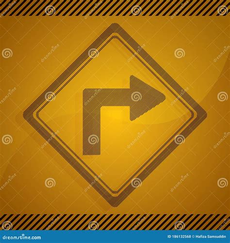 Sharp Right Turn Sign. Vector Illustration Decorative Design Stock ...