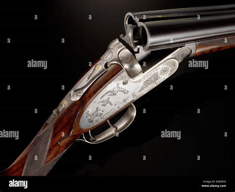 Antique Double-Barrel Shotgun, Close-Up Stock Photo - Alamy