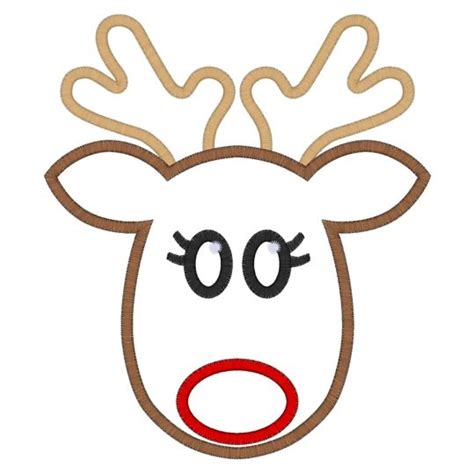 Christmas (232) Reindeer Applique 6x10 | Christmas applique patterns ...