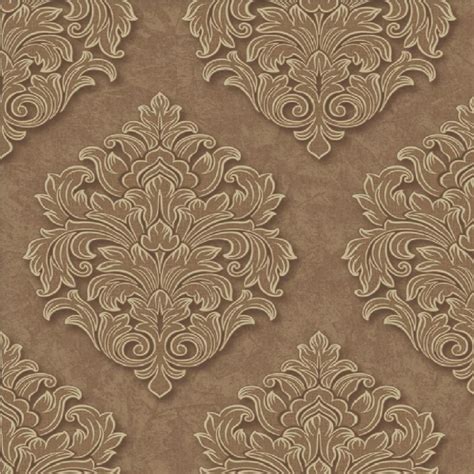 Grandeco Venice Large Damask Textured Embossed Blown Vinyl Wallpaper VNA-005-006-3 - Chocolate ...