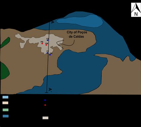 Detailed geological map of Poços de Caldas city area including the... | Download Scientific Diagram