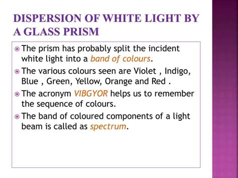 Dispersion of light