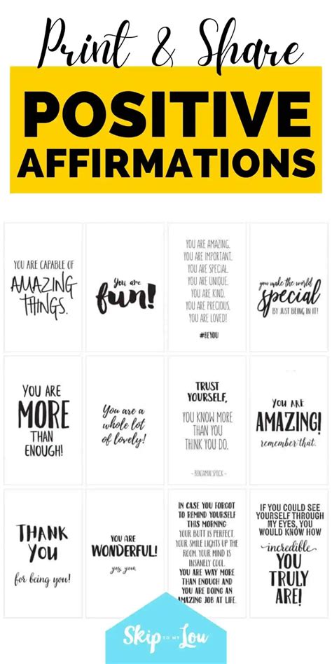 Positive affirmations {PRINT and share with friends} | Skip To My Lou ...