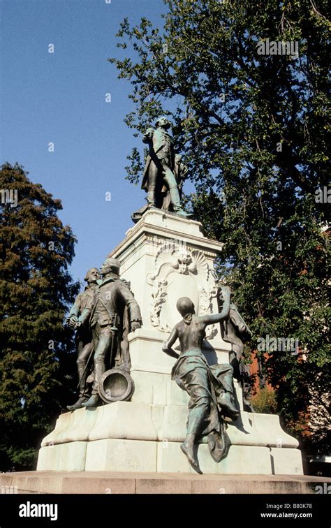 Washington DC Lafayette Park Statue of General Lafayette Stock Photo ...