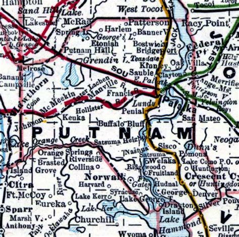 Map of Putnam County, Florida, 1890s