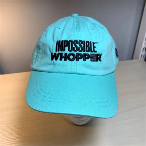 BURGER KING IMPOSSIBLE Whopper Baseball Hat Cap Crew Uniform Green New With Tag $21.25 - PicClick