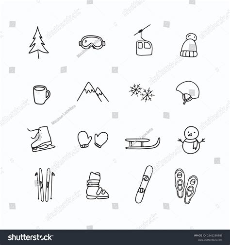 Outdoors Winter Sports Snow Activities Complete Stock Vector (Royalty ...