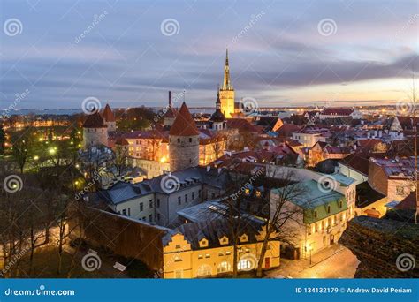 Sunrise in Tallinn Estonia editorial stock image. Image of scene ...