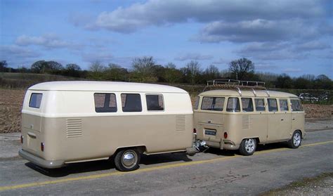 Cars & Caravans: VW Camper conversion being towed by a VW camper van