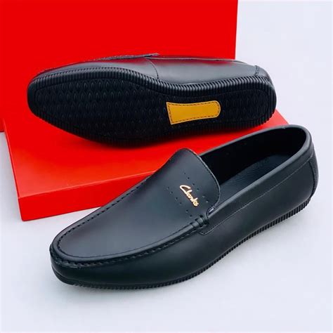 Clarks Men Black Leather Loafers Shoe - Nexotin.com