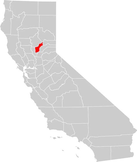 California County Map (yuba County Highlighted) - MapSof.net