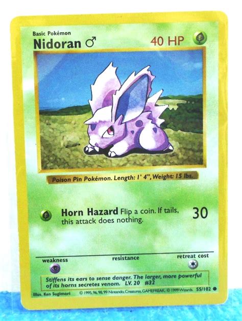 Nidoran (Card #55/102 *Shadowless Borders*) “Pokemon Unlimited Base Set ...